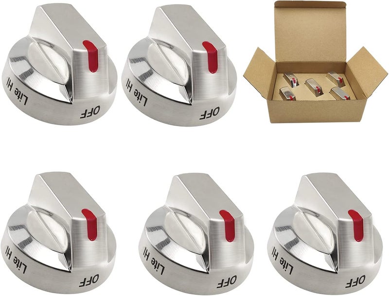Bioduck DG64-00473A Replacement Stove Knobs for Samsung Stove Oven Gas Range, Reinforcement Metal Collar Durable and Longer Life Oven Knobs Fit Samsung NX58F5700WS NX58H5600SS NX58H5650WS NX58J7750SS (5 Pack) - Image 1